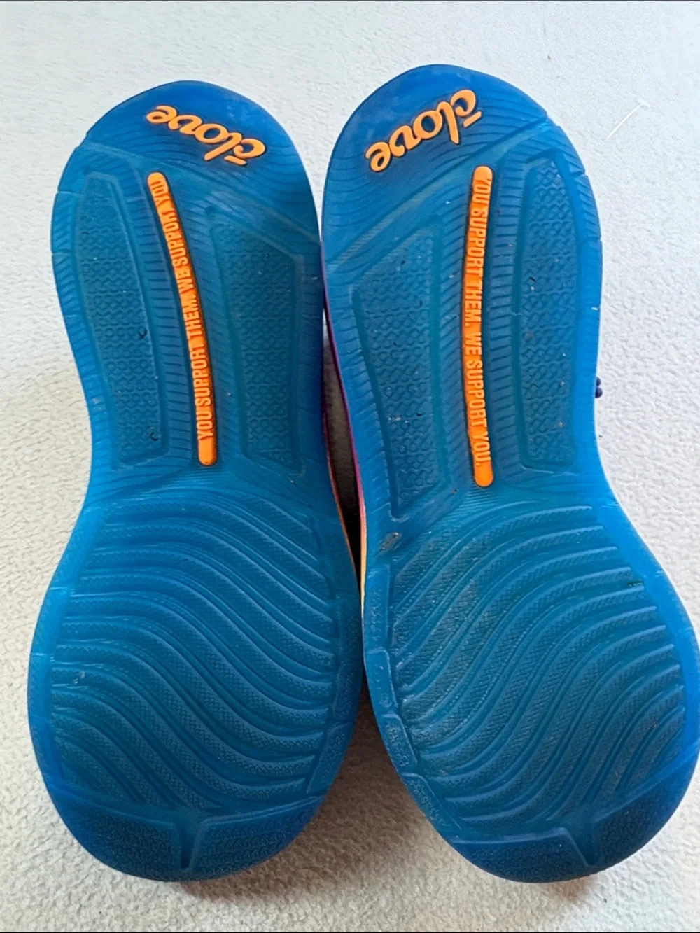 Clove Women's Blue Athletic Slip-On Trainers with Orange Accents
